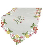15 by 90-Inch White XD80506A Xia Home Fashions Hampton Embroidered Cutwork Table Runner
