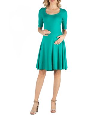 Knee Length A Line Elbow Sleeve Maternity Dress