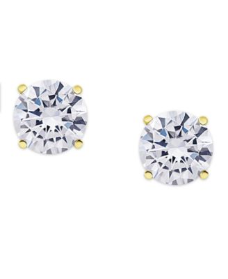 Cubic Zirconia Round Stud Earrings in Silver Plate, 3 ct. t.w.