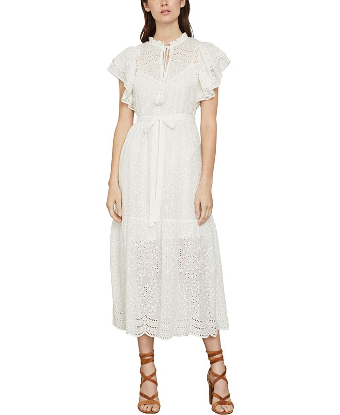 BCBGMAXAZRIA Cotton Eyelet Midi Dress - Macy's