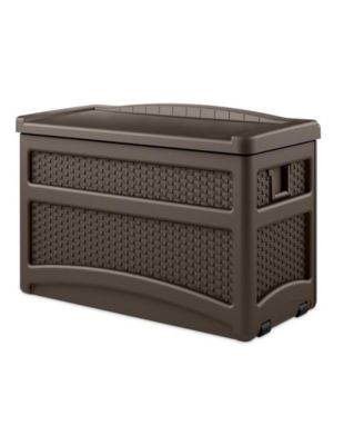 DBW7500 73 Gallon Outdoor Patio Storage Chest with Handles &amp; Seat, Java