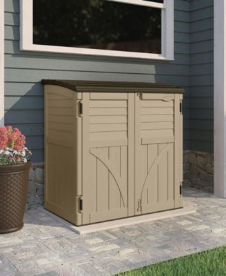 34 Cubic Feet Horizontal Compact Storage Shed for Outdoor Spaces, Sand
