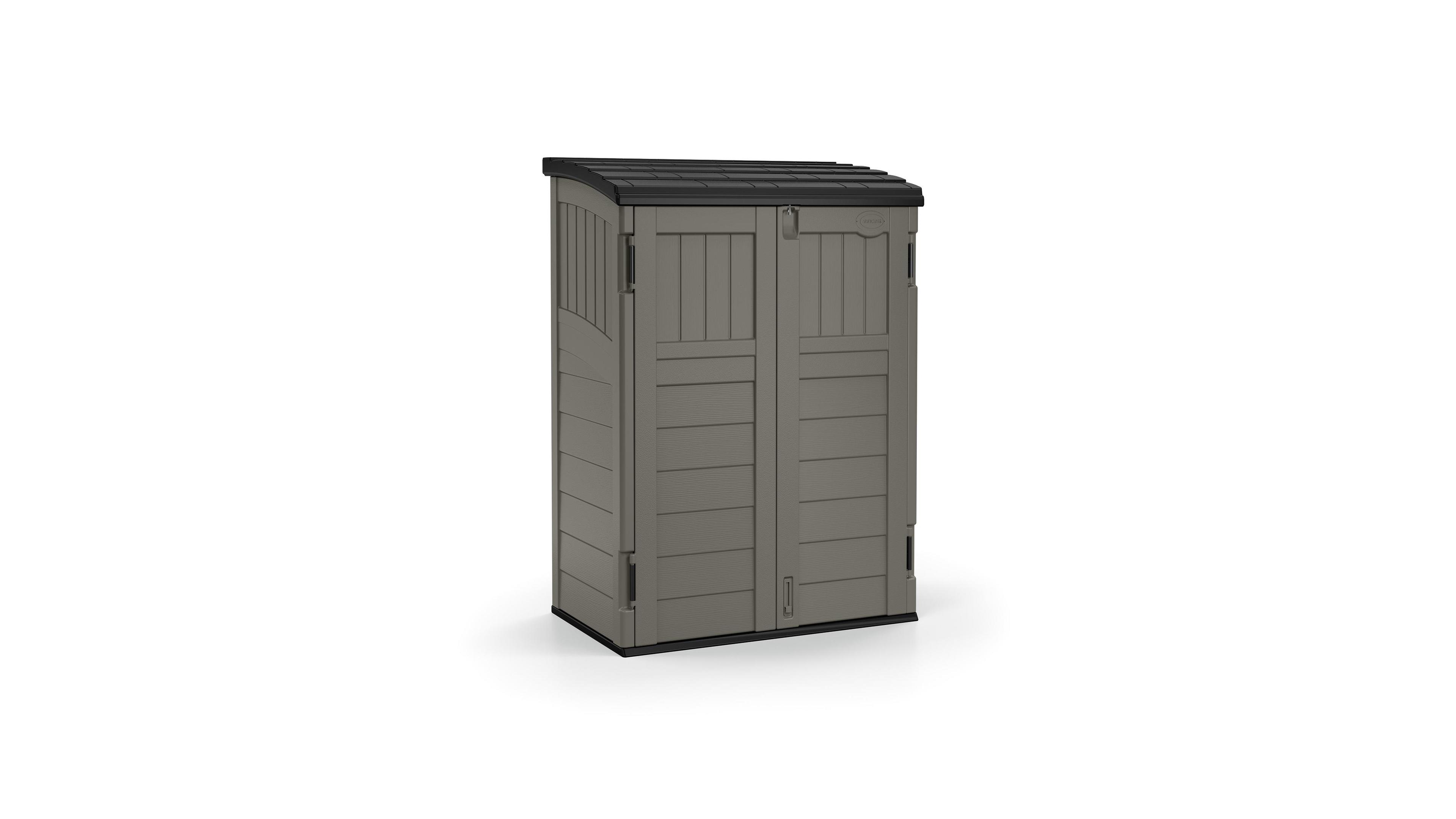 Suncast Horizontal 4 Foot x 2.5 Foot Outdoor/Garden Storage Shed, Stoney Grey