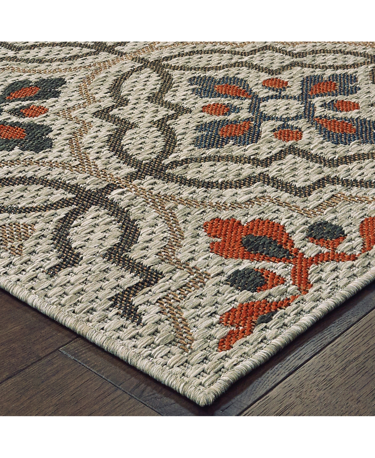Oriental Weavers Latitude 709 Gray 5'3" x 7'3" Outdoor Area Rug