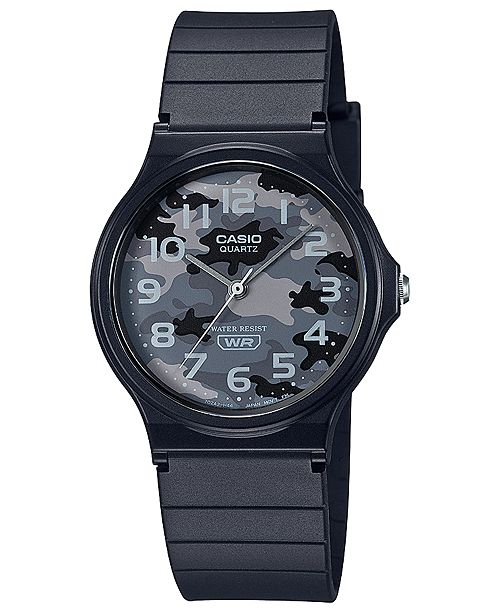 casio men's lcd black resin strap watch