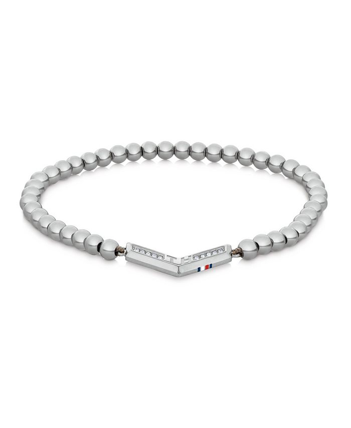 Tommy Hilfiger Women's Silver-Tone Stainless Steel Bead Bracelet ...