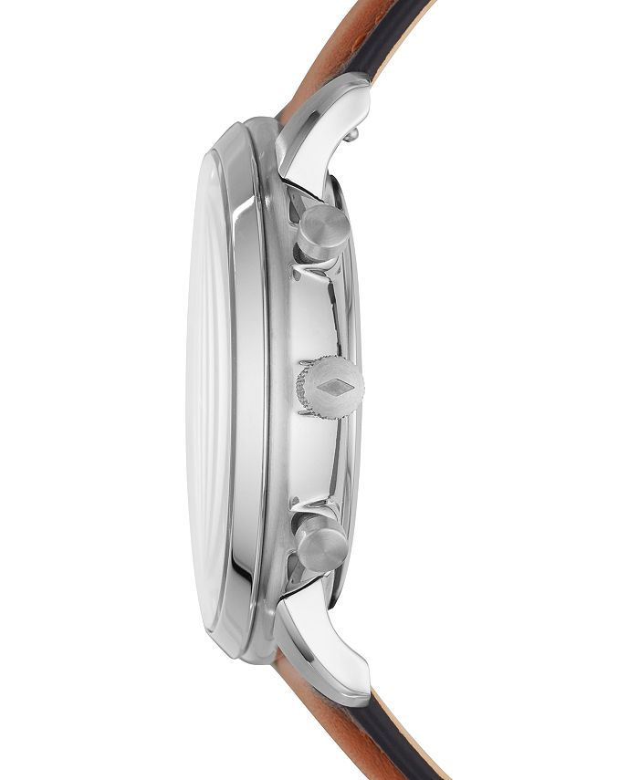 Fossil Men's Chronograph Neutra Brown Leather Strap Watch 44mm