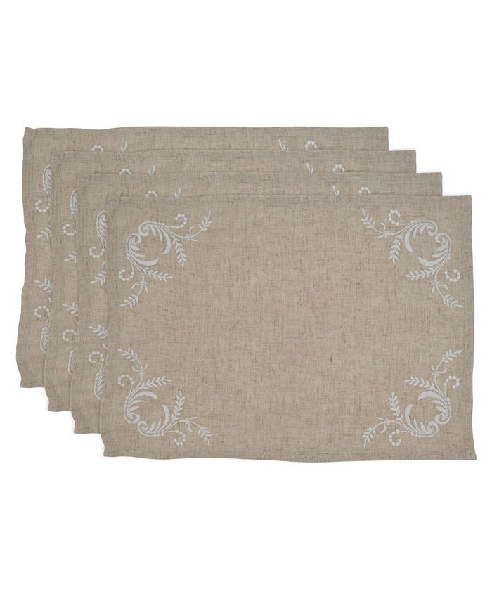 Saro Lifestyle Embroidered Placemat Set of 4 - Macy's