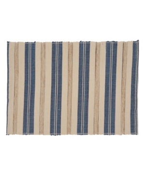 Saro Lifestyle Striped Placemat Set Of 4 In Blue