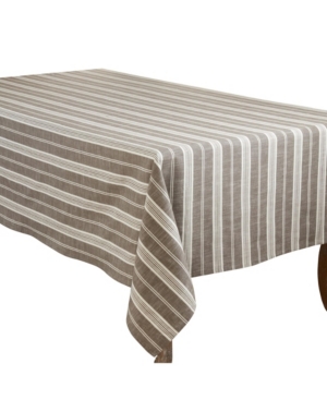 Shop Saro Lifestyle Striped Tablecloth In Pewter