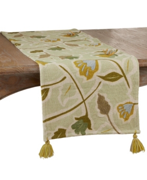 Saro Lifestyle Embroidered Floral Runner