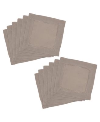 Hemstitched Border Cocktail Napkin Set of 12