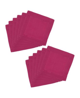 Hemstitched Border Cocktail Napkin Set of 12