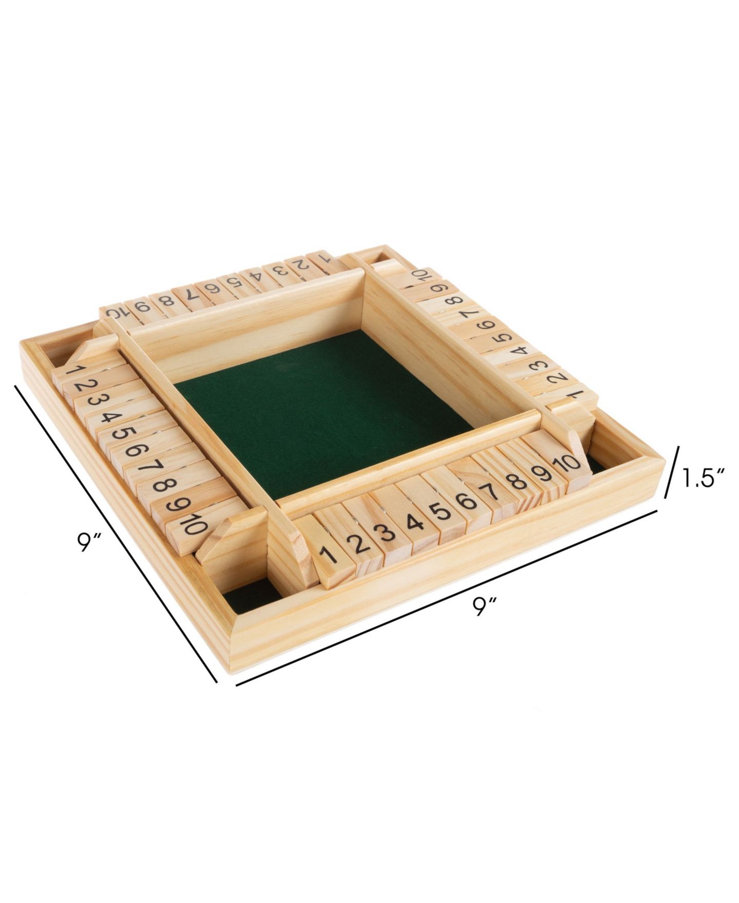Детская настольная игра Trademark Global Hey Play Shut The Box Wooden Classic 4-Player Board Game, Ages 6+ — фото 2