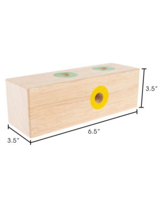 Hey Play Screw Block Toy - Kids Wooden Manipulative With Screws And Screwdriver - Fun Fine Motor Development Activity For Boys And Girls