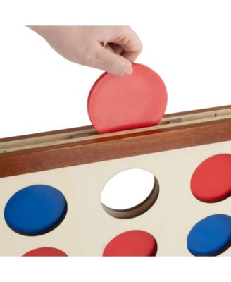 Hey Play 4-In-A-Row - Giant Classic Wooden Game For Indoor And Outdoor Play, 2 Player Strategy And Skill Fun Backyard Lawn Toy For Kids And Adults