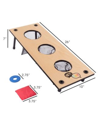 Hey Play 2-In-1 Washer Pitch And Beanbag Toss Set - Indoor Or Outdoor Wooden Classic Team Backyard And Tailgate Party Games For Kids And Adults