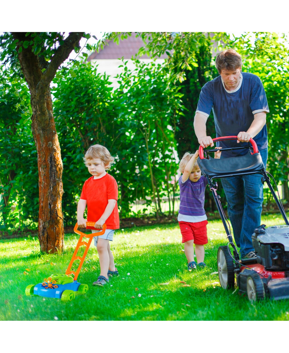 Trademark Global Hey Play Bubble Lawn Mower In Multi