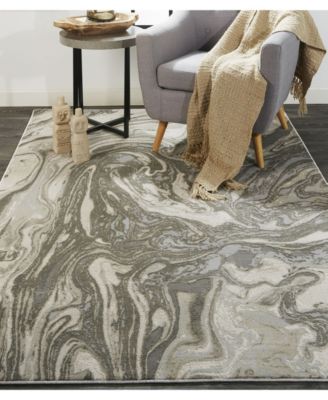 Prasad R3894 Silver 5' x 8' Area Rug