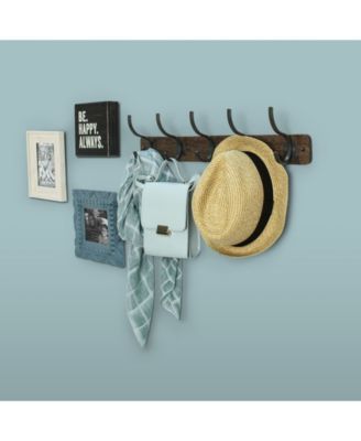 Richmond Wall Mount 5-Hook Wood Rack