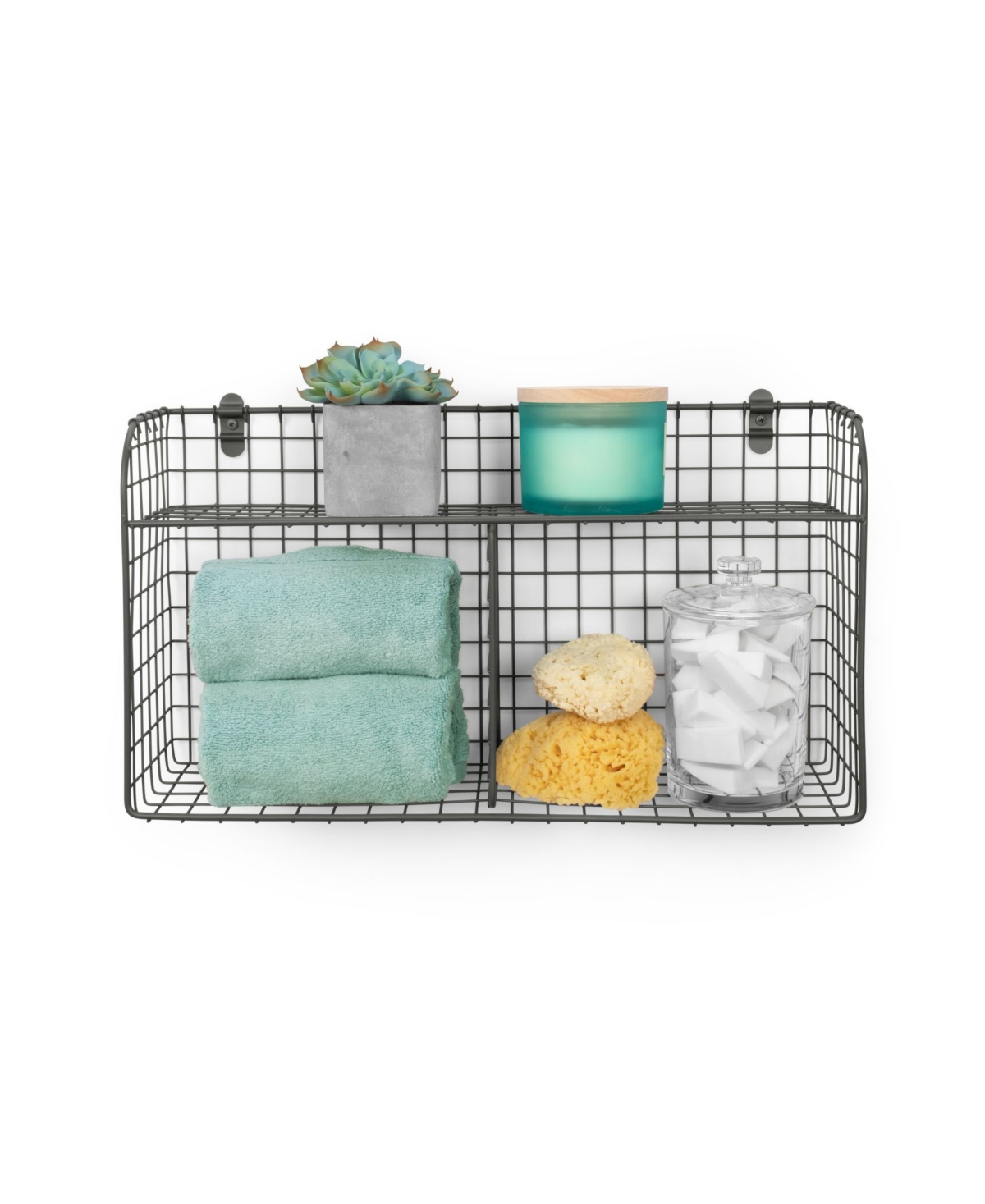 Spectrum Vintage-like Living Wall Mount Double Bin with Shelf