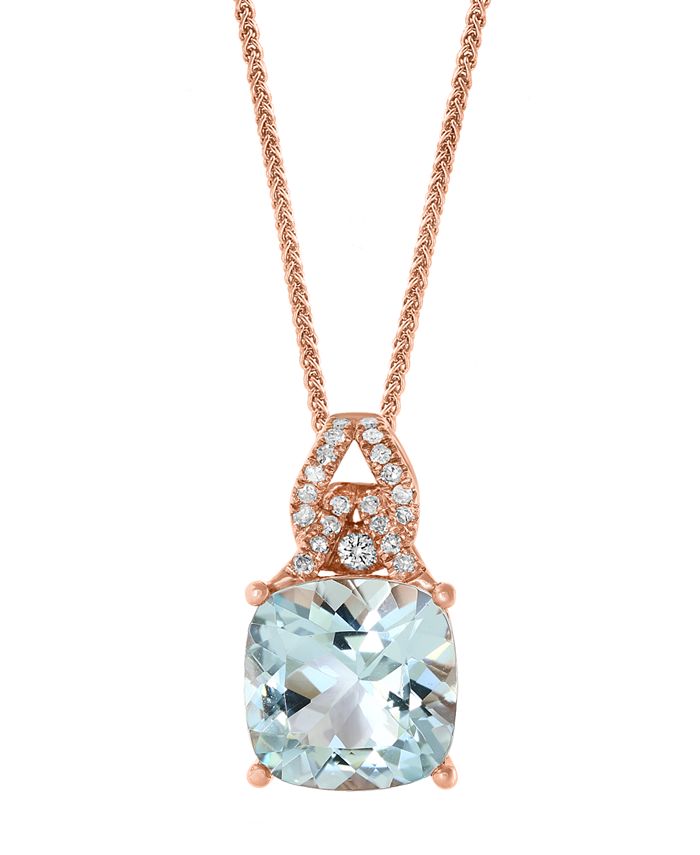 LALI Jewels Aquamarine 3 1 2 ct. t.w. Diamond 1 8 ct. t.w