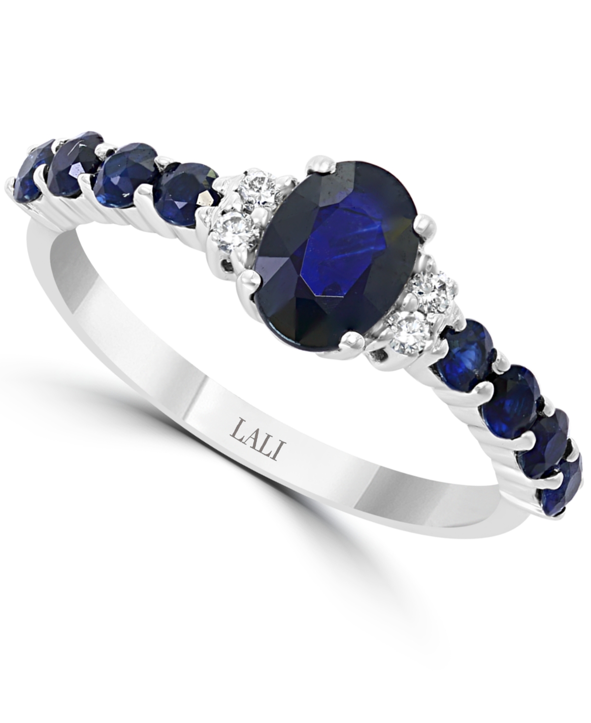 Sapphire (1-5/8 ct. t.w.) & Diamond (1/20 ct. t.w.) Ring in 14k White Gold - Sapphire