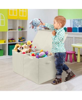 Toy Chest with Flip-Top Lid, Kids Collapsible Storage for Nursery, Playroom, Closet, Home Organization, Large