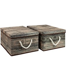 Wooden Pattern Storage Box, Set of 2