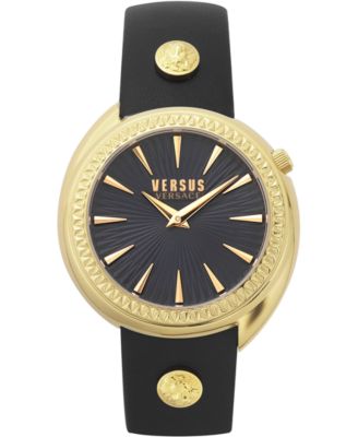 Versus Versace - Women's Tortona Black Leather Strap Watch 38mm