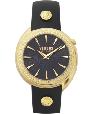 image of Versus by Versace Women-s Tortona Black Leather Strap Watch 38mm