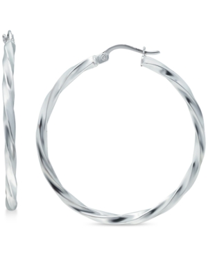 image of Giani Bernini Large Twist Design Hoop Earrings in Sterling Silver, 60mm, Created for Macy-s