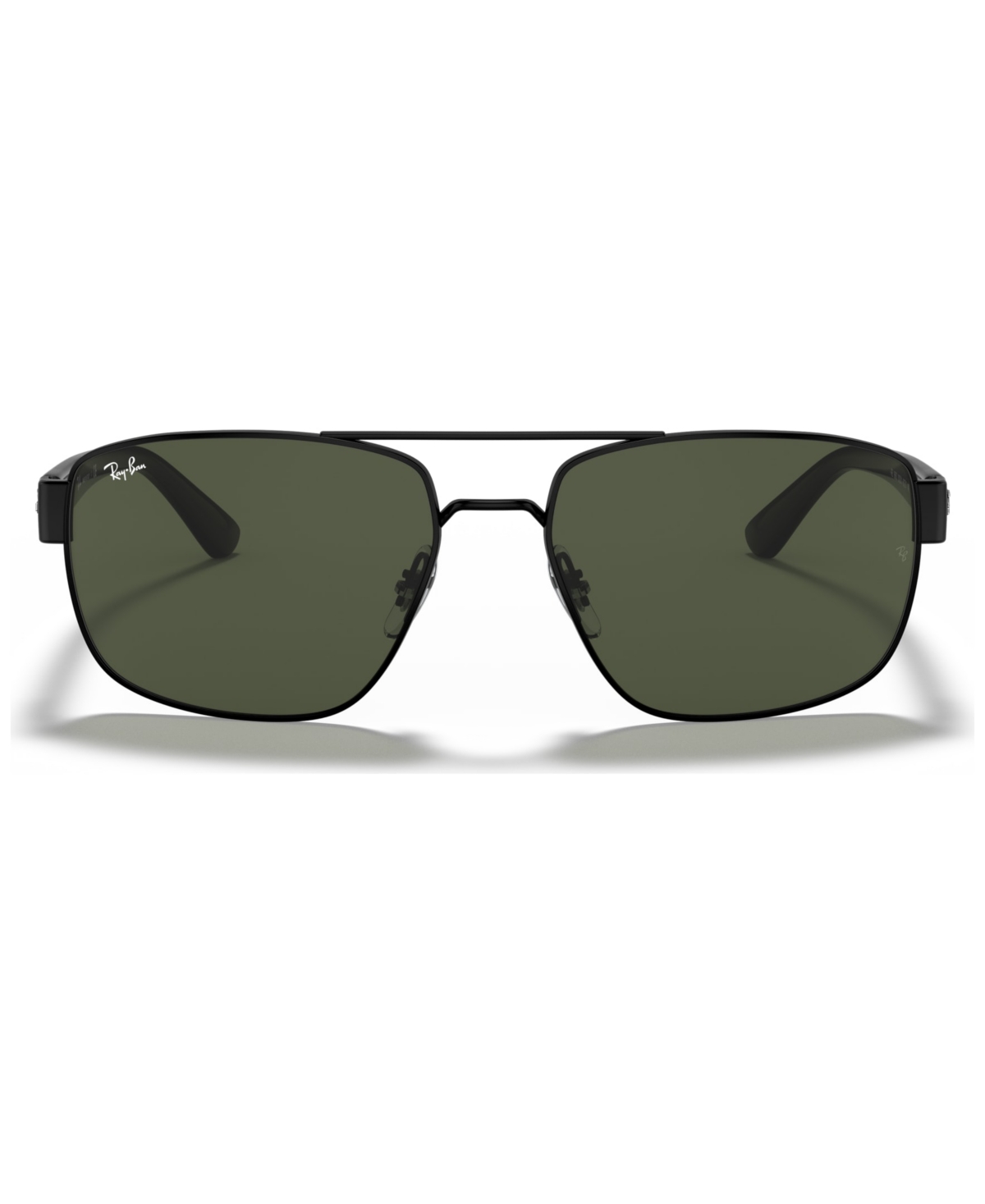 Ray Ban Rb3663 Sunglasses Grey Frame Green Lenses Polarized 60-17 In Shiny Black,green