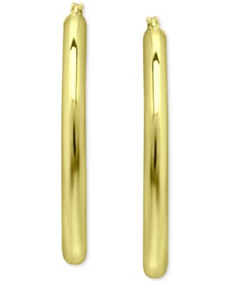Oval Polished Hoop Earrings in 18k Gold-Plated Sterling Silver, 1-1/8", Created for Macy's