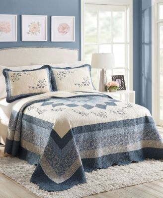 blue quilts and coverlets