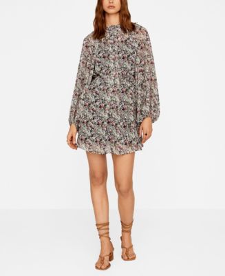 mango pleated floral dress Mango Women's Floral-Print Pleated Dress