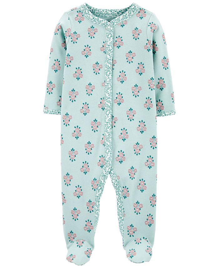 Carter's Baby Girls 1-Pc. Floral-Print Cotton Coverall - Macy's