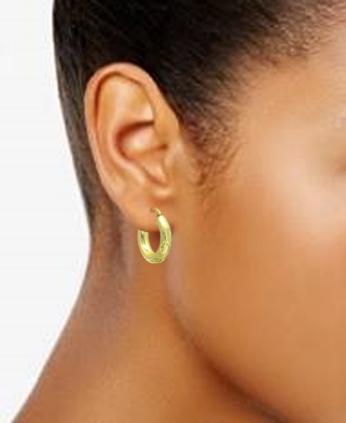 Giani Bernini Small Textured Hoop Earrings in 18k Gold-Plated Sterling Silver, Created for Macy's - 18K Gold Over Sterling Silver