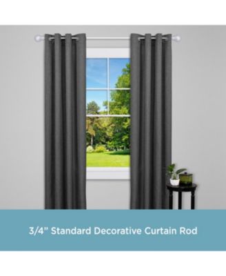 Bryce Decorative Curtain Rod with Finials for Medium to Large Windows – Stylish Satin Nickel Design