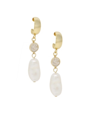 image of Ettika Little Things Freshwater Pearl Drop Earrings