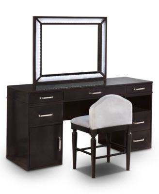 Furniture of America Carzen Obsidian 3-Piece Vanity Set - Macy's
