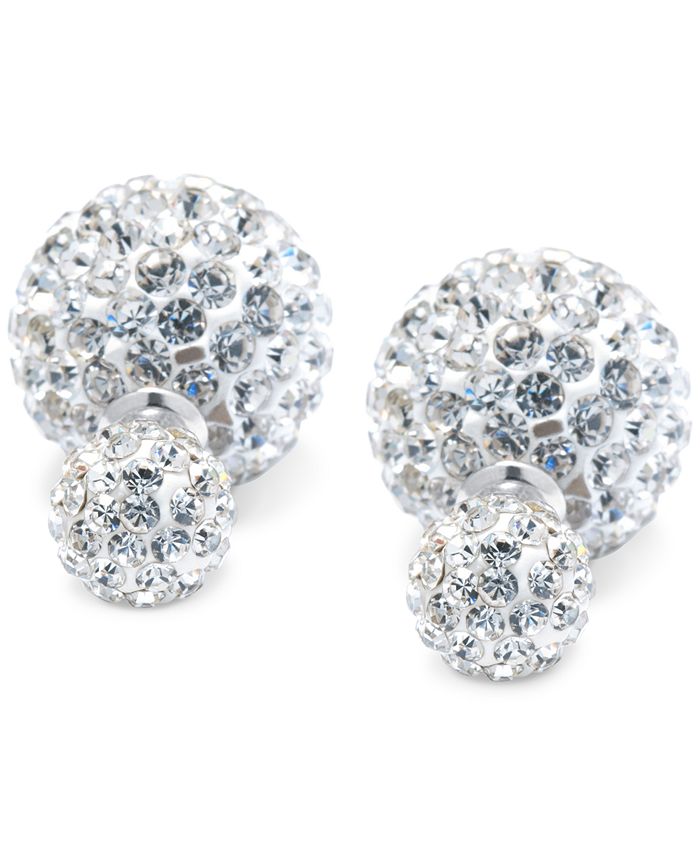 Giani Bernini Crystal Ball Front & Back Earrings in Sterling Silver ...