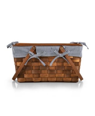 Kansas Handwoven Wood Picnic Basket
