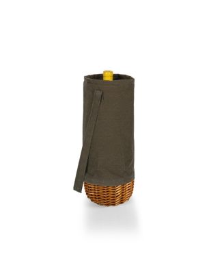 Malbec Insulated Canvas and Willow Wine Bottle Basket