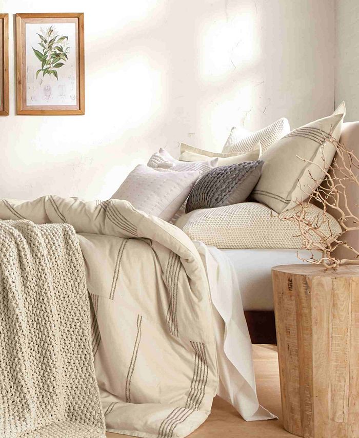 DKNY Pure Marled Stripe Full/Queen 3 Piece Duvet Set Macy's