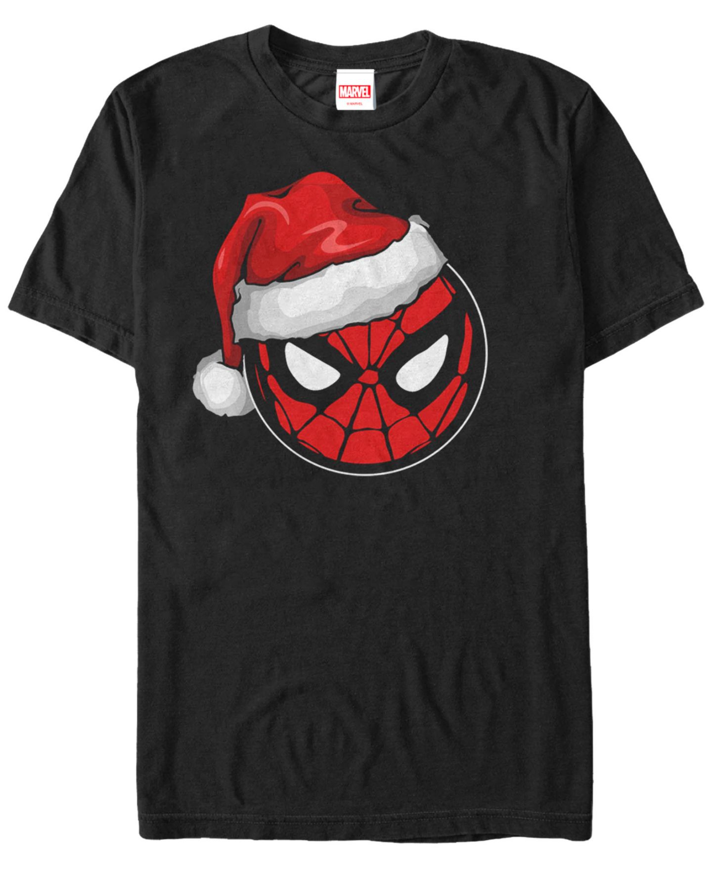 Мужская футболка Fifth Sun Marvel Spider-Man Santa Hat Short Sleeve, цвет: Чёрный — фото 1