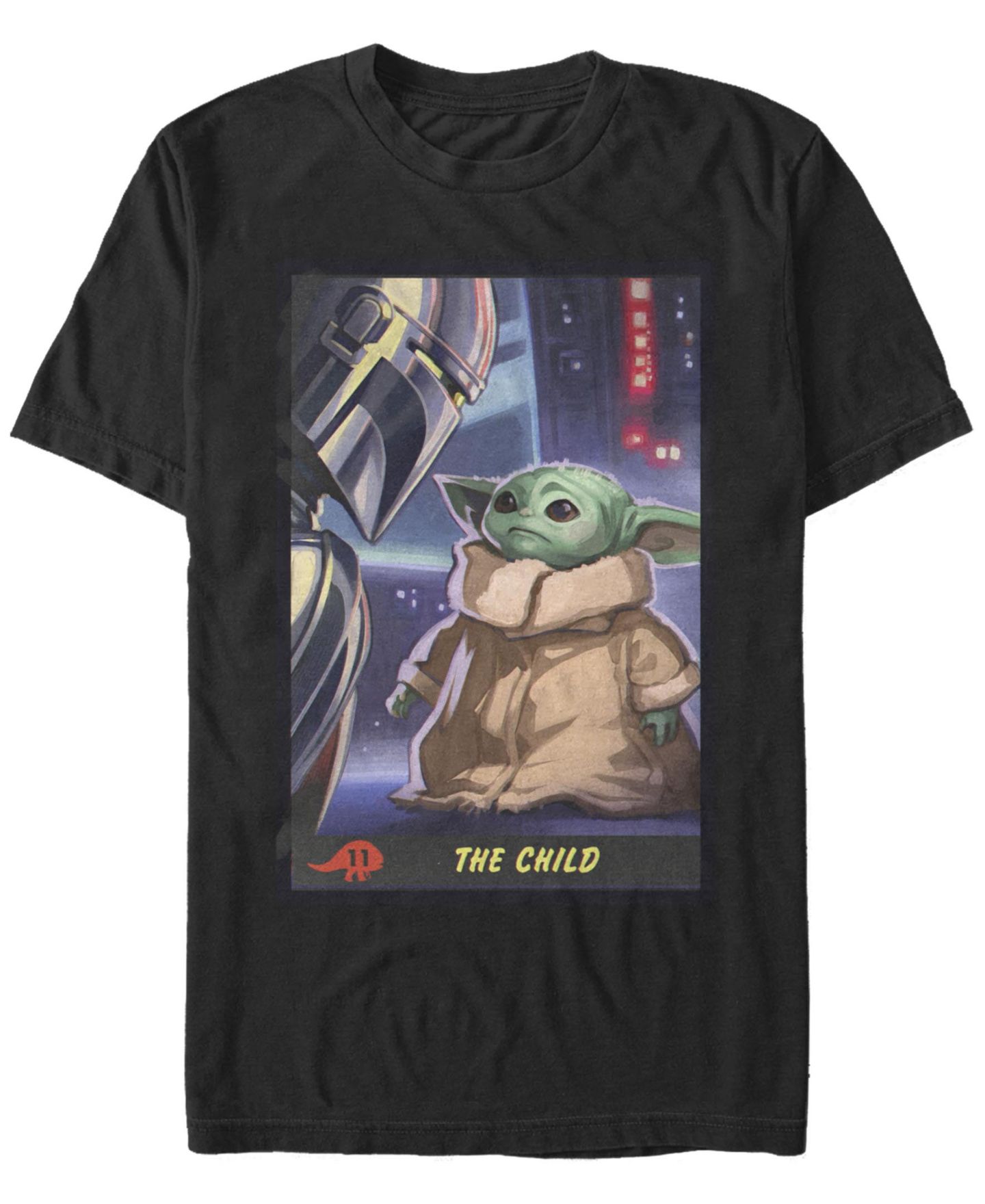 Мужская футболка Fifth Sun Star Wars The Mandalorian The Child Trading Card Short Sleeve, цвет: Чёрный — фото 1