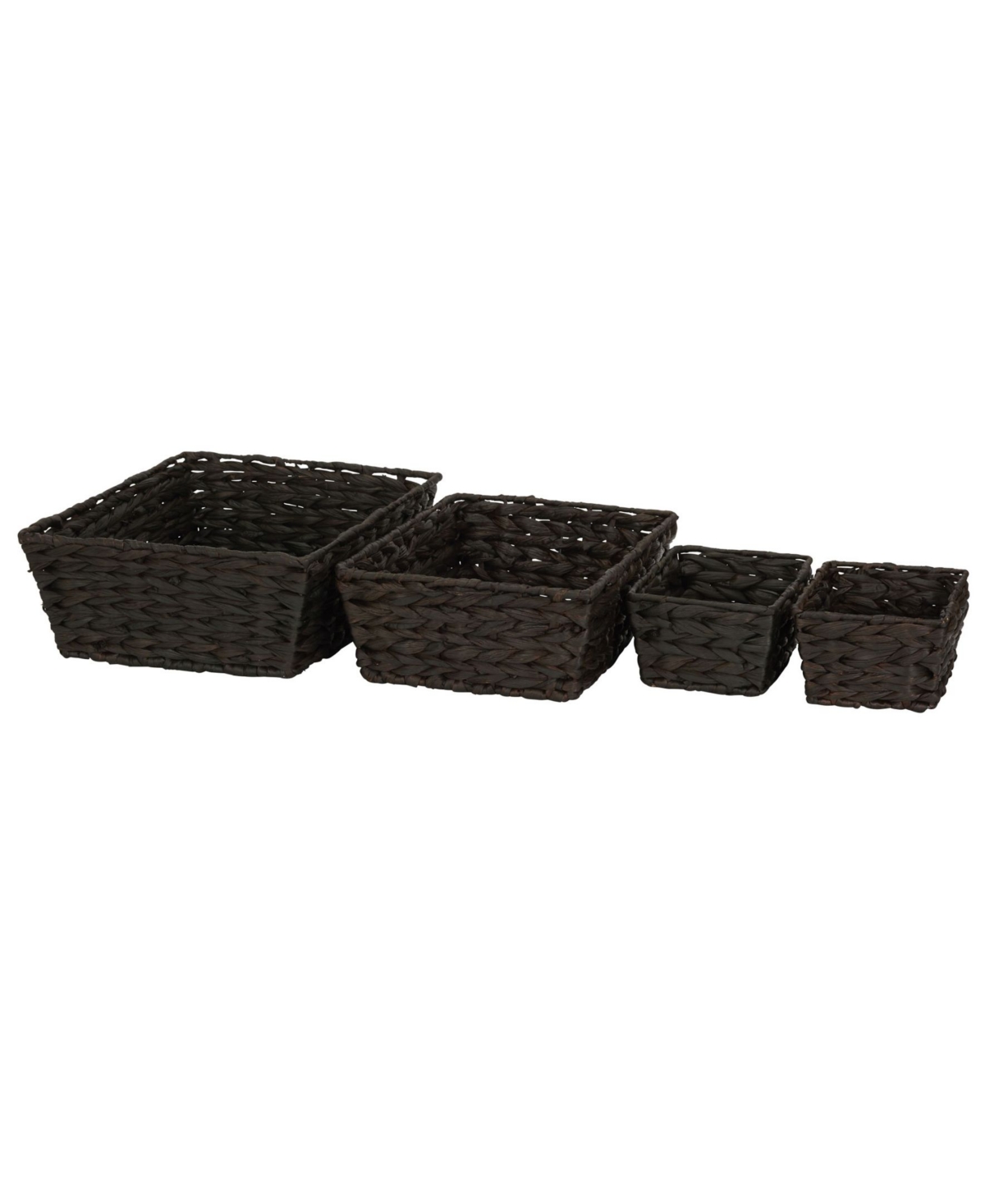 Wicker Storage Baskets, Set of 4 - Brown