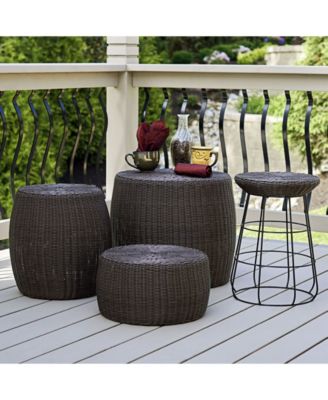 Household Essential Resin Wicker Side Table