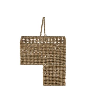 Sea Grass and Corn Husk Stair Step Basket